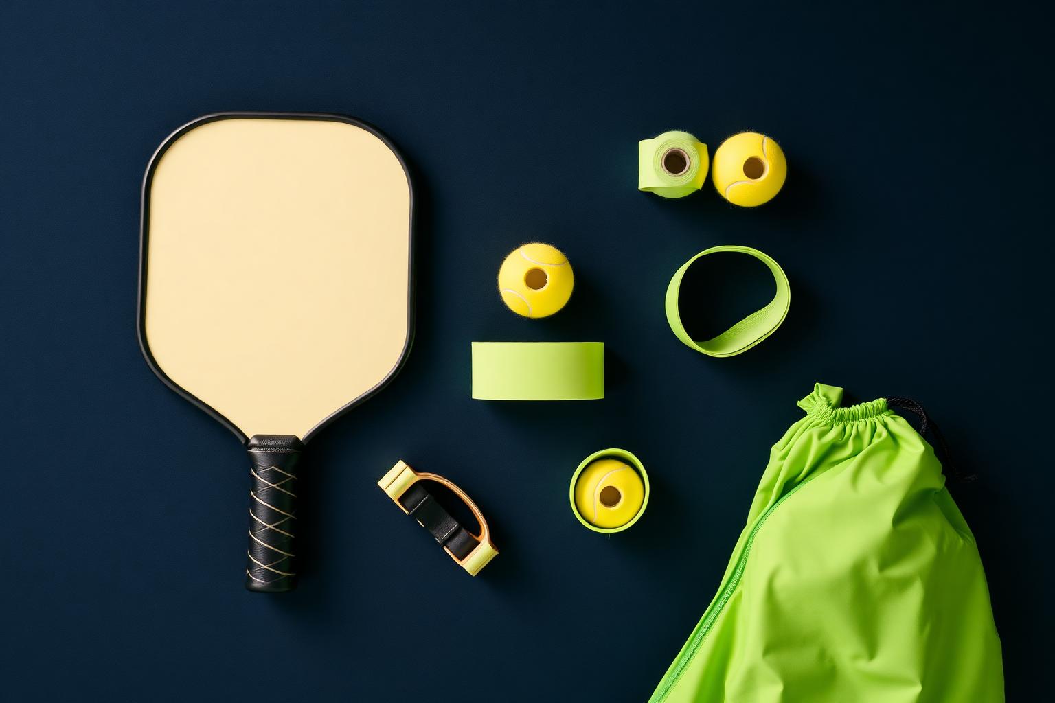 Pickleball accessories flat lay