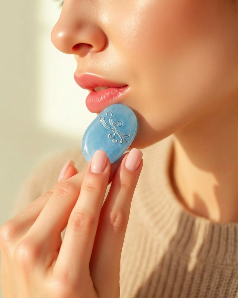 Jade gua sha on skin
